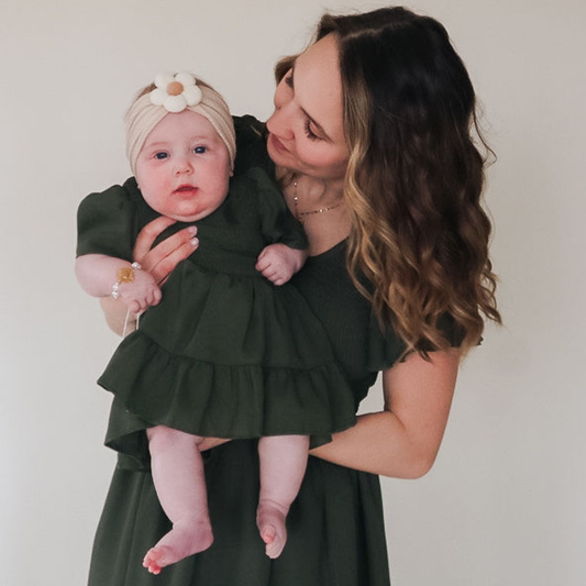 Green Chiffon Mommy & Me Dress - Infant: 6-9M