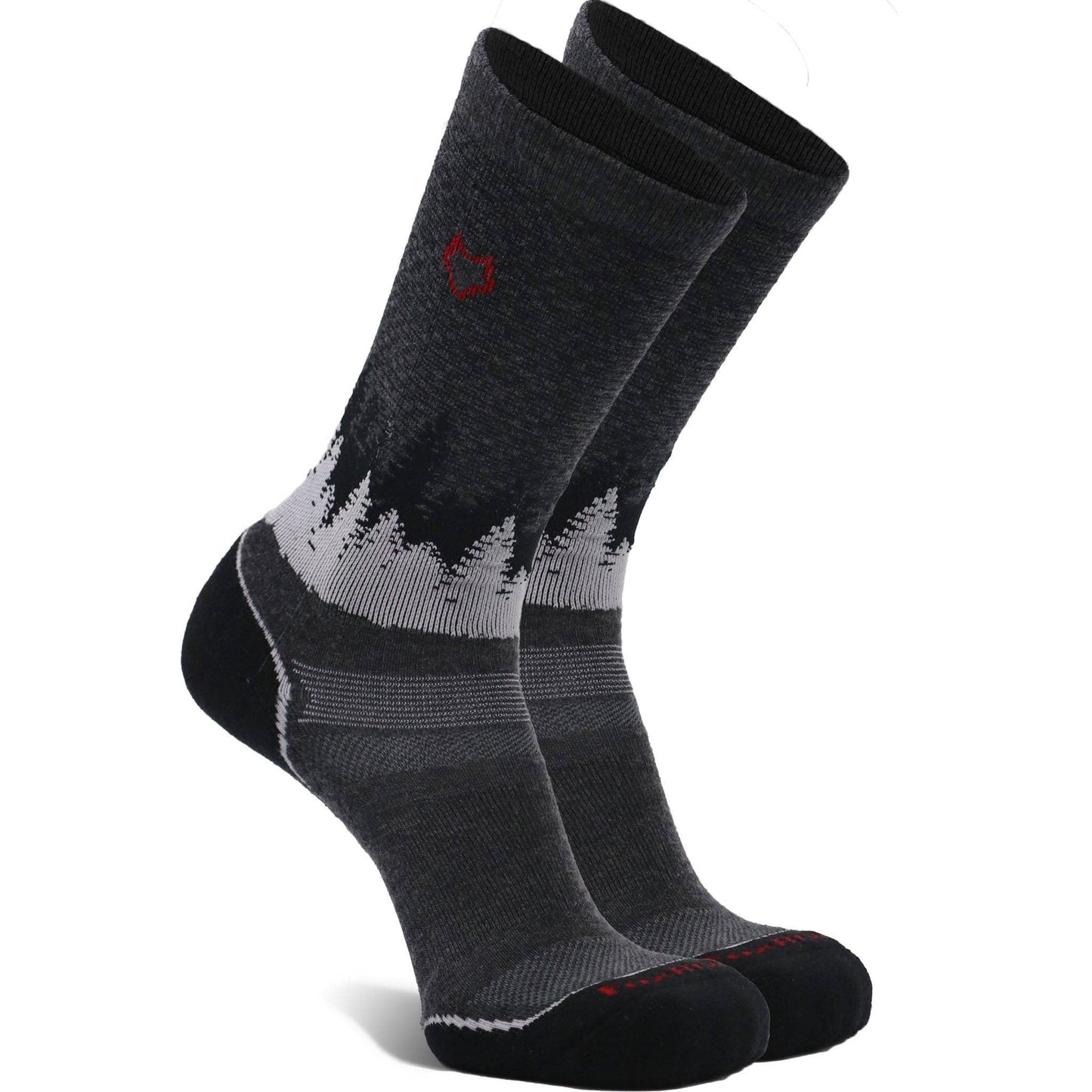 Hike Decorah Medium Weight Crew: Grey/Black / Large