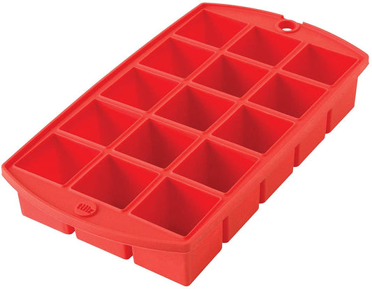 Tulz Mini Ice Block Tray, Silicone, Ruby, 8.25" x 4.75"