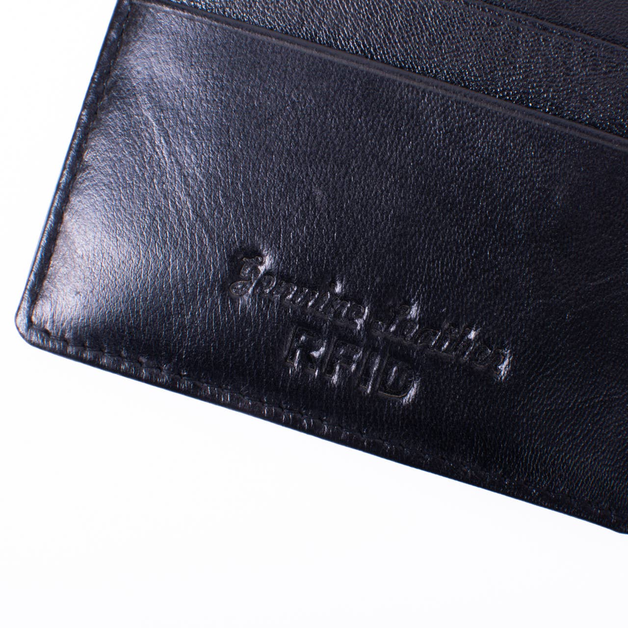 RFID Men's Genuine Leather Card Wallet-19CC: Brown