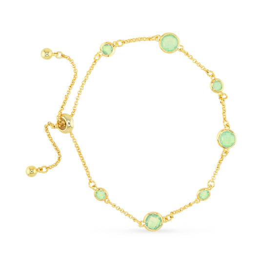 Faceted CZ Bracelet | Ice Blu Collection: Green / 18K Gold Dipped