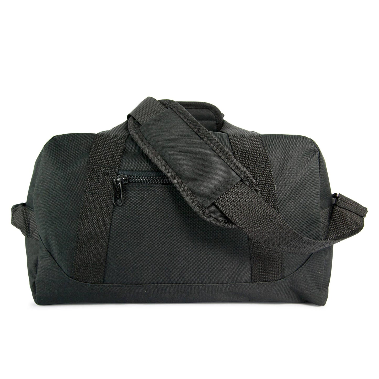 DALIX 14" Small Duffle Bag Two Toned Gym Travel Bag: Black