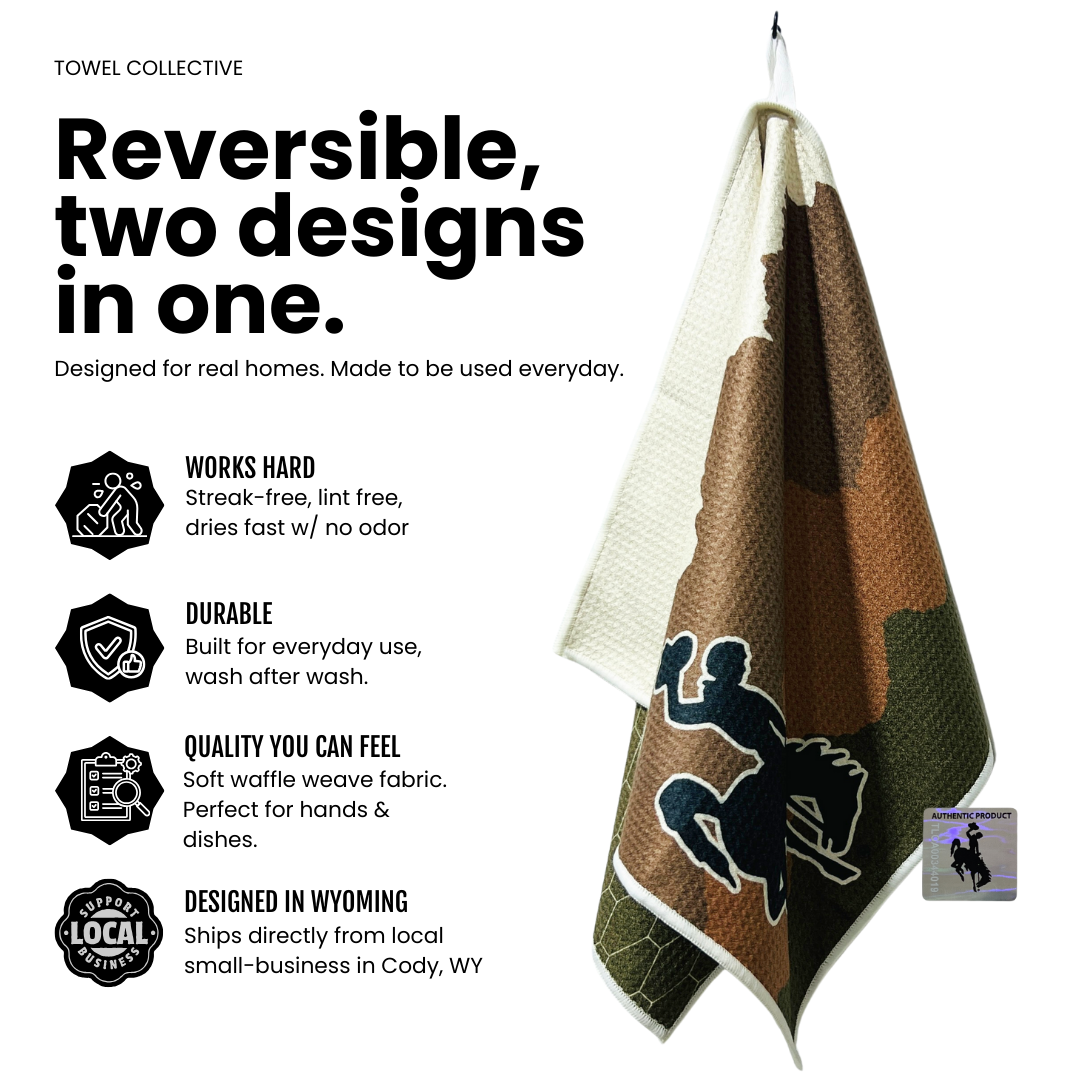 Adobe Cowboy | Waffle Weave Microfiber Towels Kitchen & Bath: Hand Towel