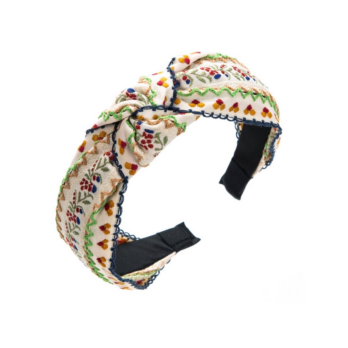 CROSS EMBROIDERY FASHION HEADBAND_CWAHA1253: Beige / (OS) 3
