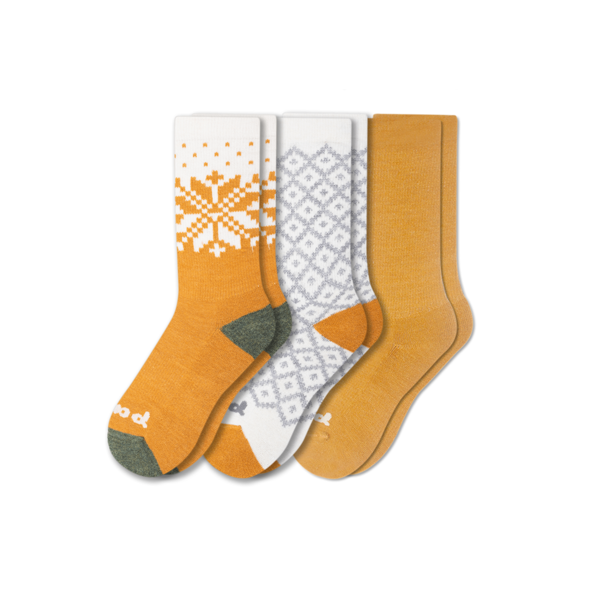 3 Pack - Women's Crew Pacas Socks: Medium / Large (US: 8.5 - 11.5+) / Multi-Stripe/Gray & SOLID/Teal & VARIEGATED STRIPE/ Chambray/ Treetop