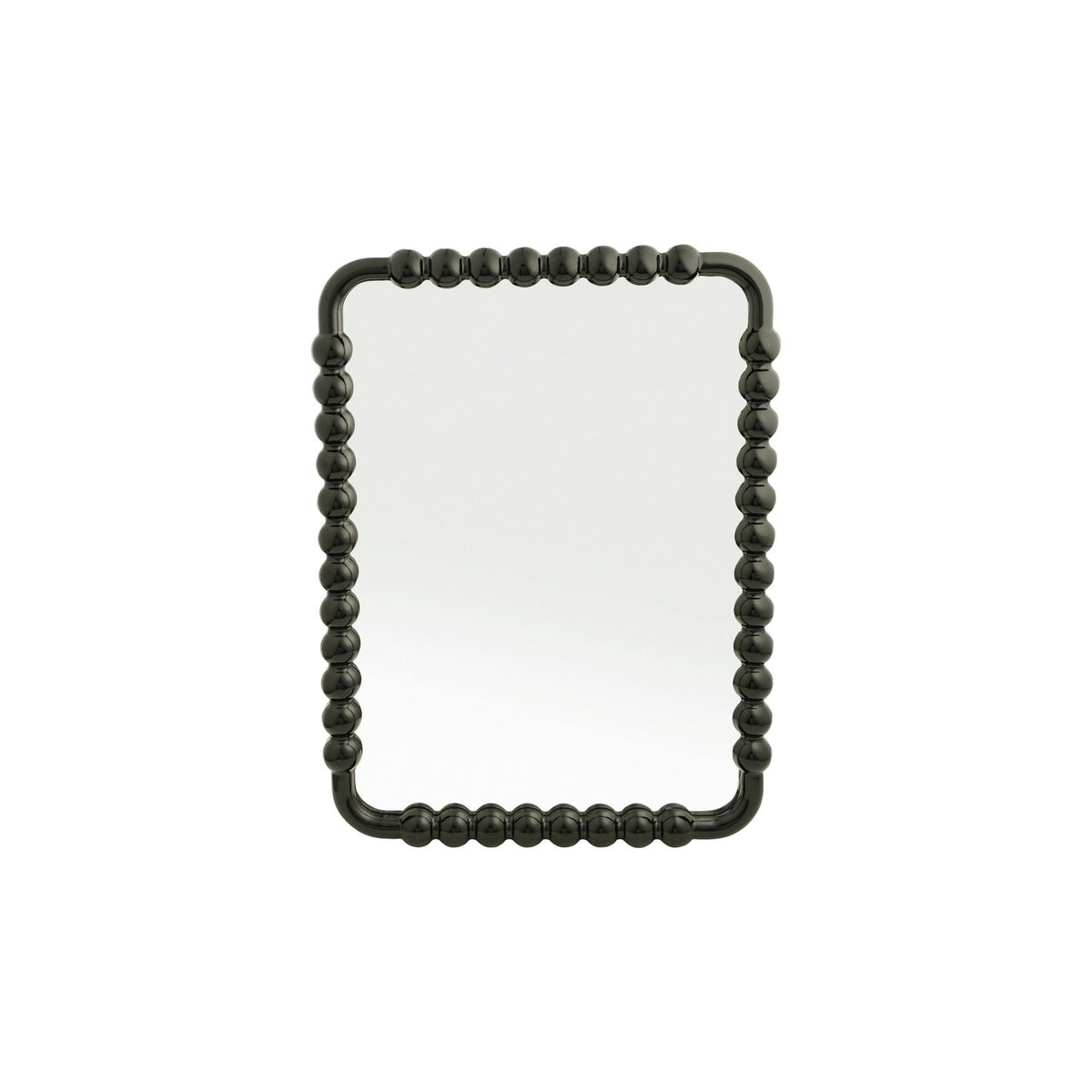 Resin Framed Wall Mirror with Ball Detail, Black (Hangs Vertically & Horizontally)