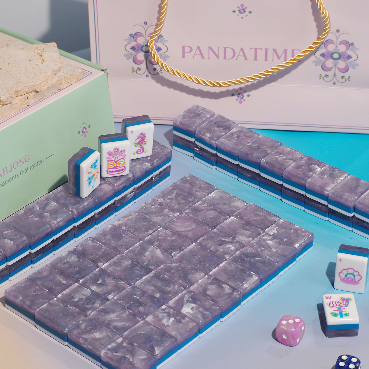 Palm Beach Mahjong Set - Lavender Cloud 01-03