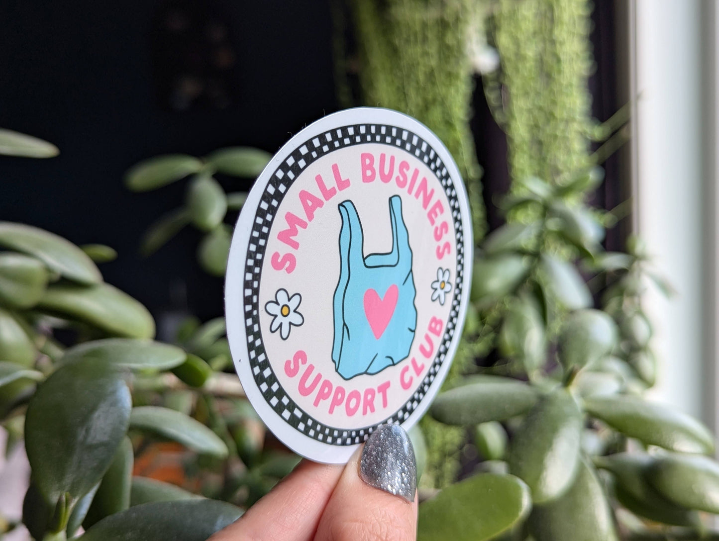 Small business support club sticker, shop local shop small: Loose