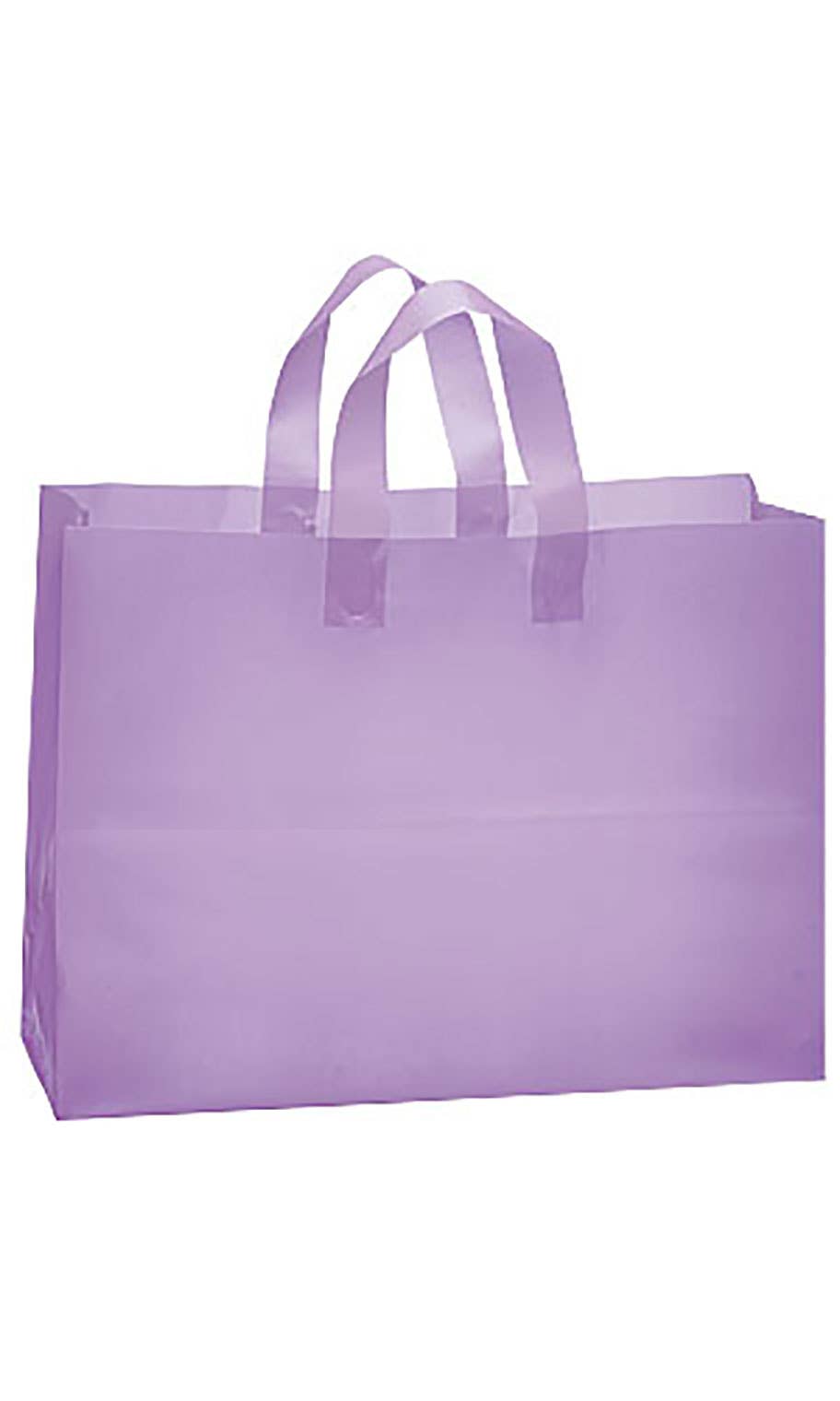 Frosted Retail Shopping Bags: Clear - Handles / Case of 250 / Large