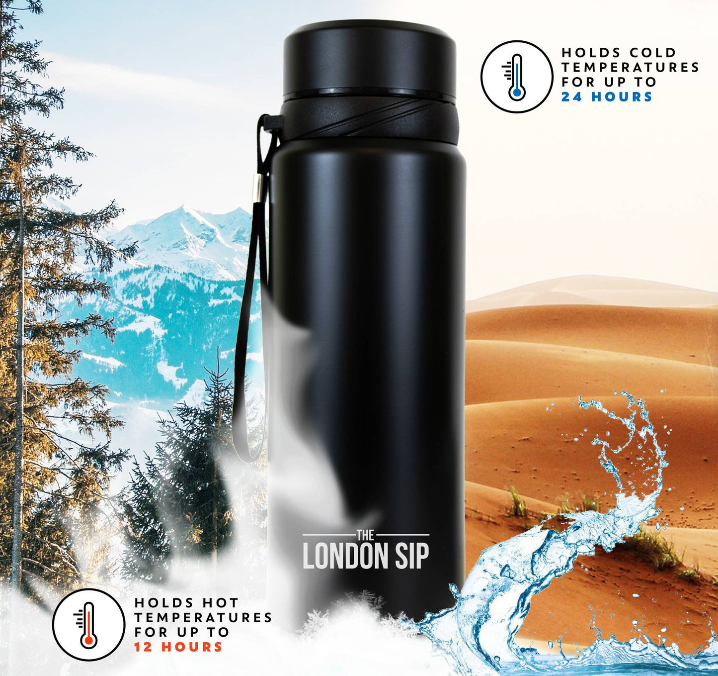 London Sip Tea Infuser Bottle 25oz: Safari Beige