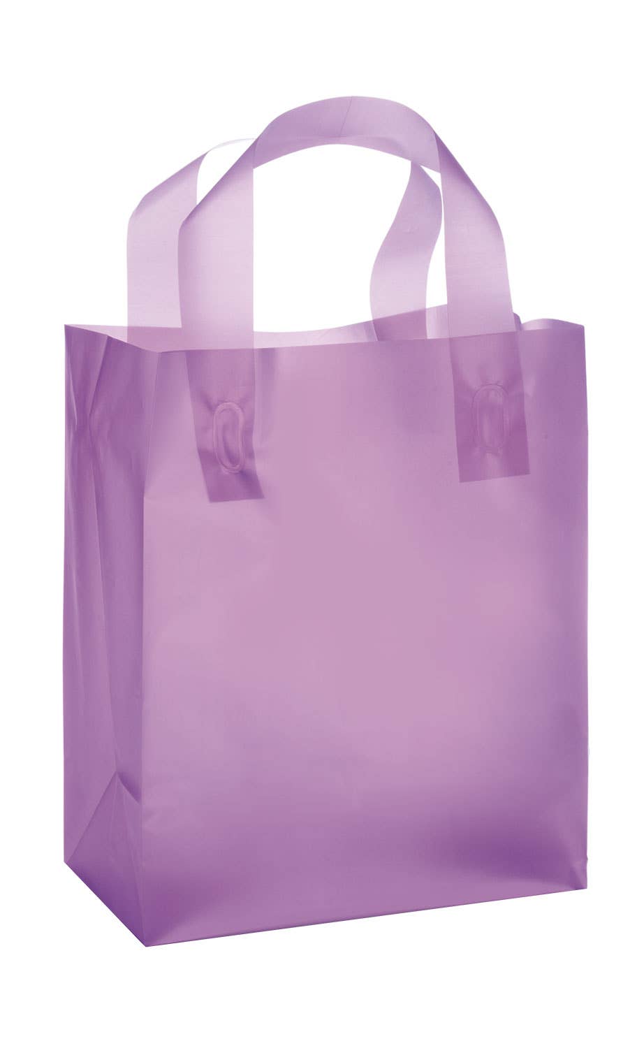 Frosted Retail Shopping Bags: Clear - Handles / Case of 250 / Large