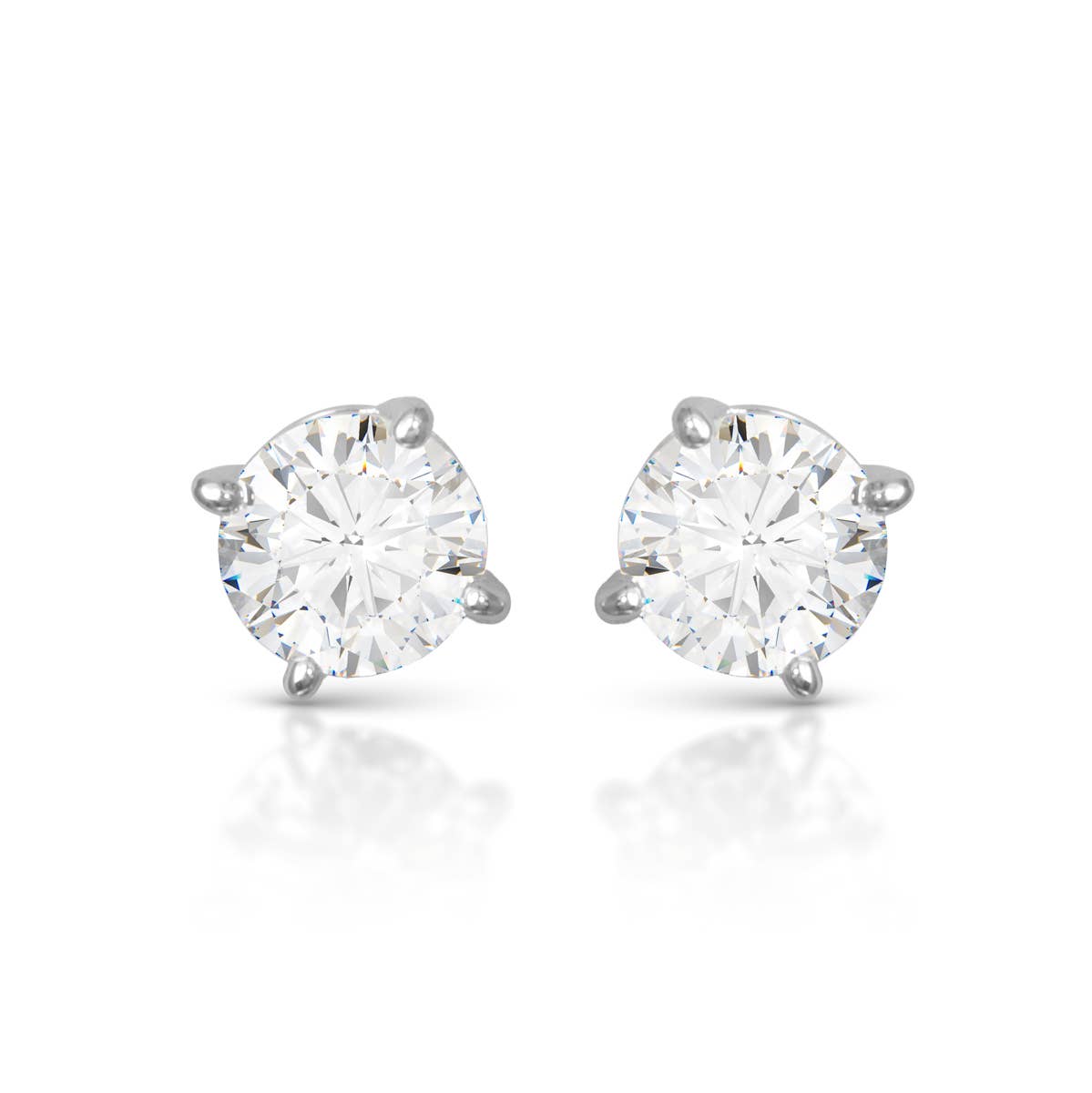 .75 Carat CZ Stud Earrings - Silver