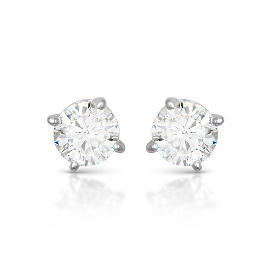 .75 Carat CZ Stud Earrings - Silver