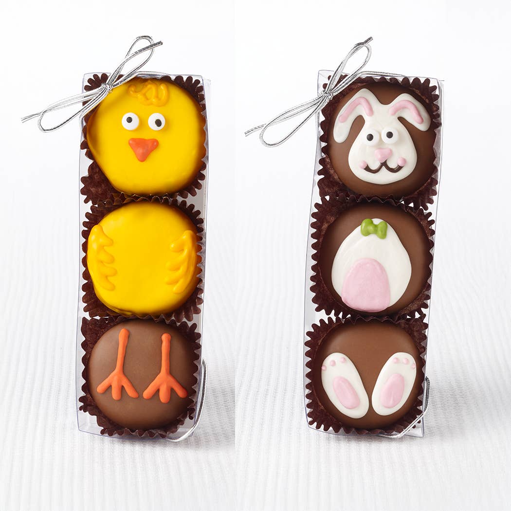 3pc 3oz Chocolate Oreos Combo Chick and Bunny Boxed