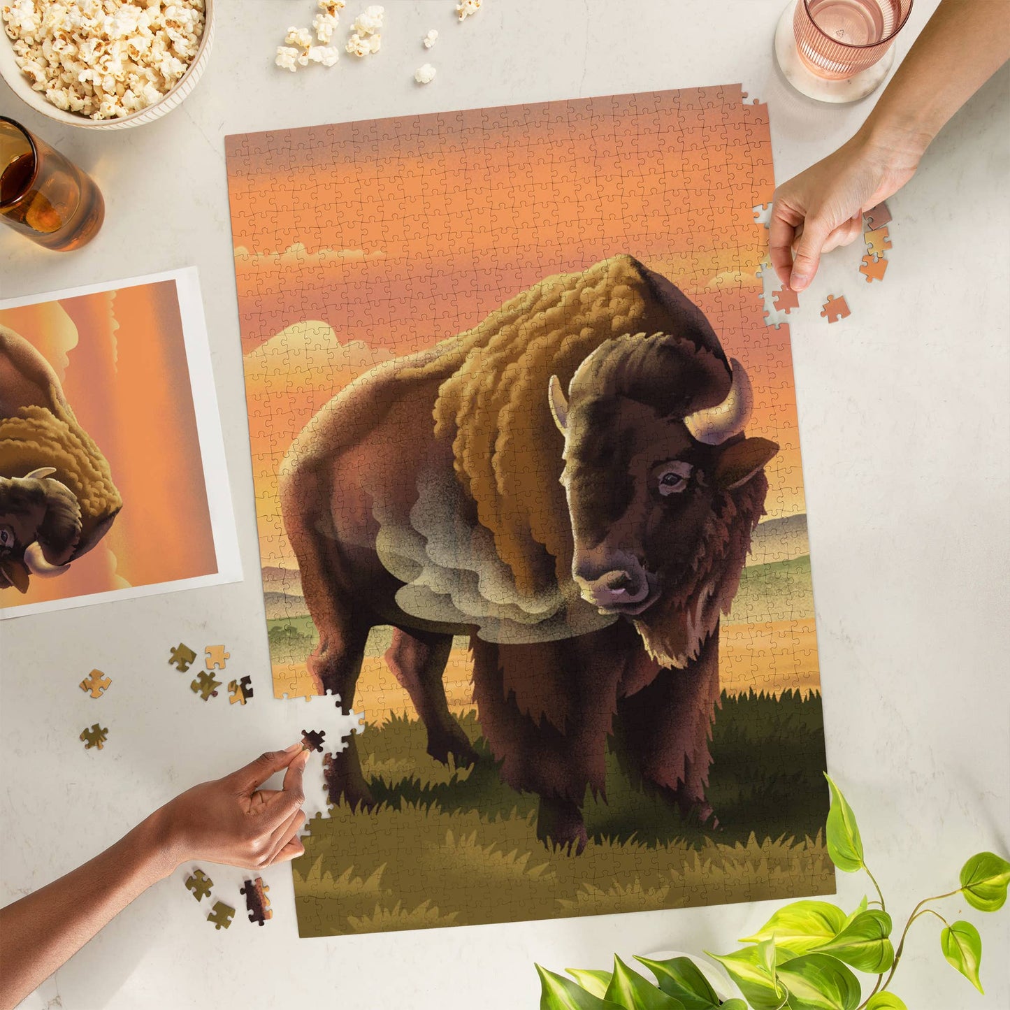 1000 PIECE PUZZLE Lithograph Wildlife Series, Bison