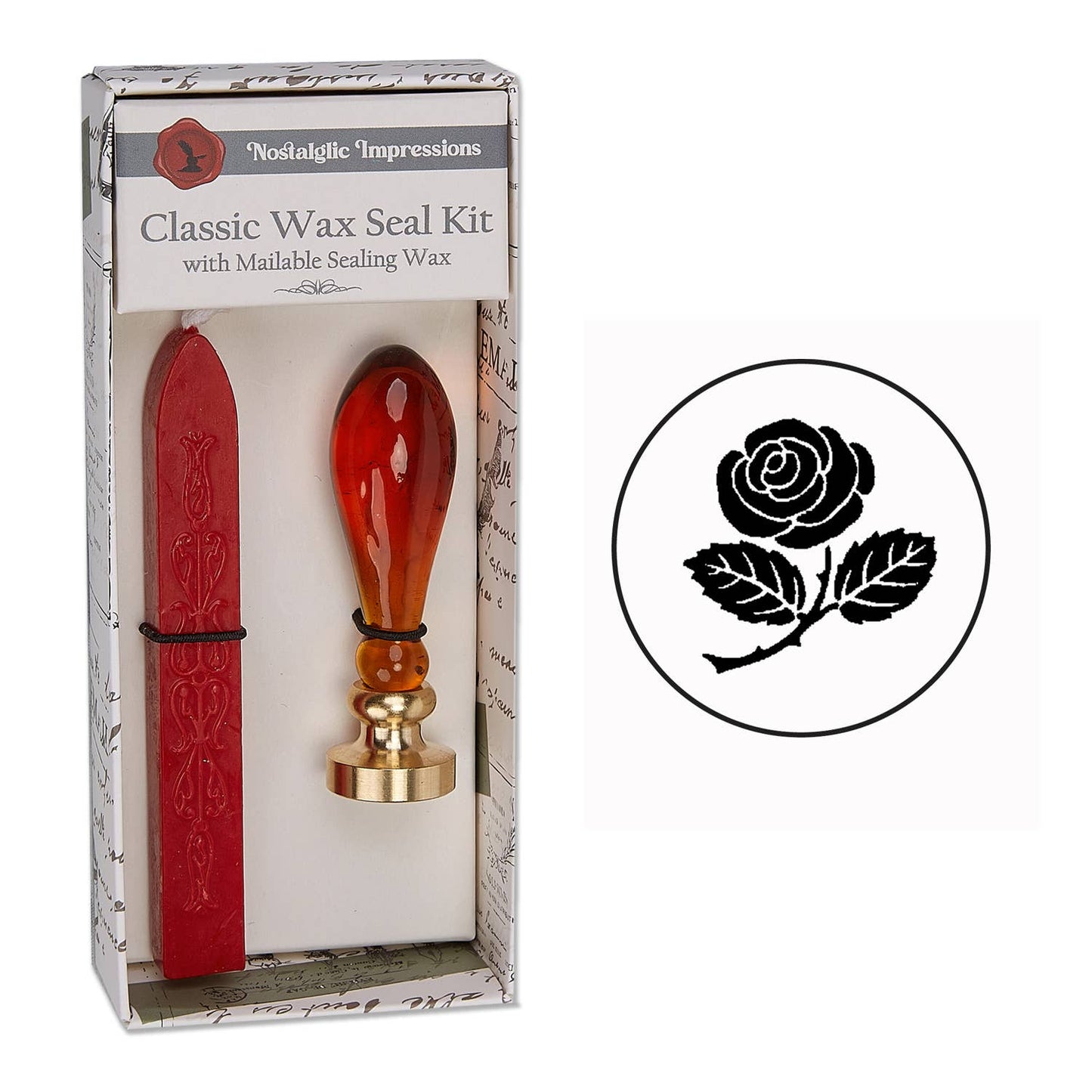 Murano Glass handle Wax Seal Kits-12 popular symbols: Mendhi Flower