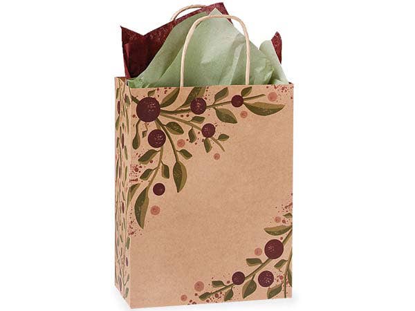 Tuscan Harvest Kraft Paper Retail Gift Bags: 25 Pack / Filly 13x7x13"