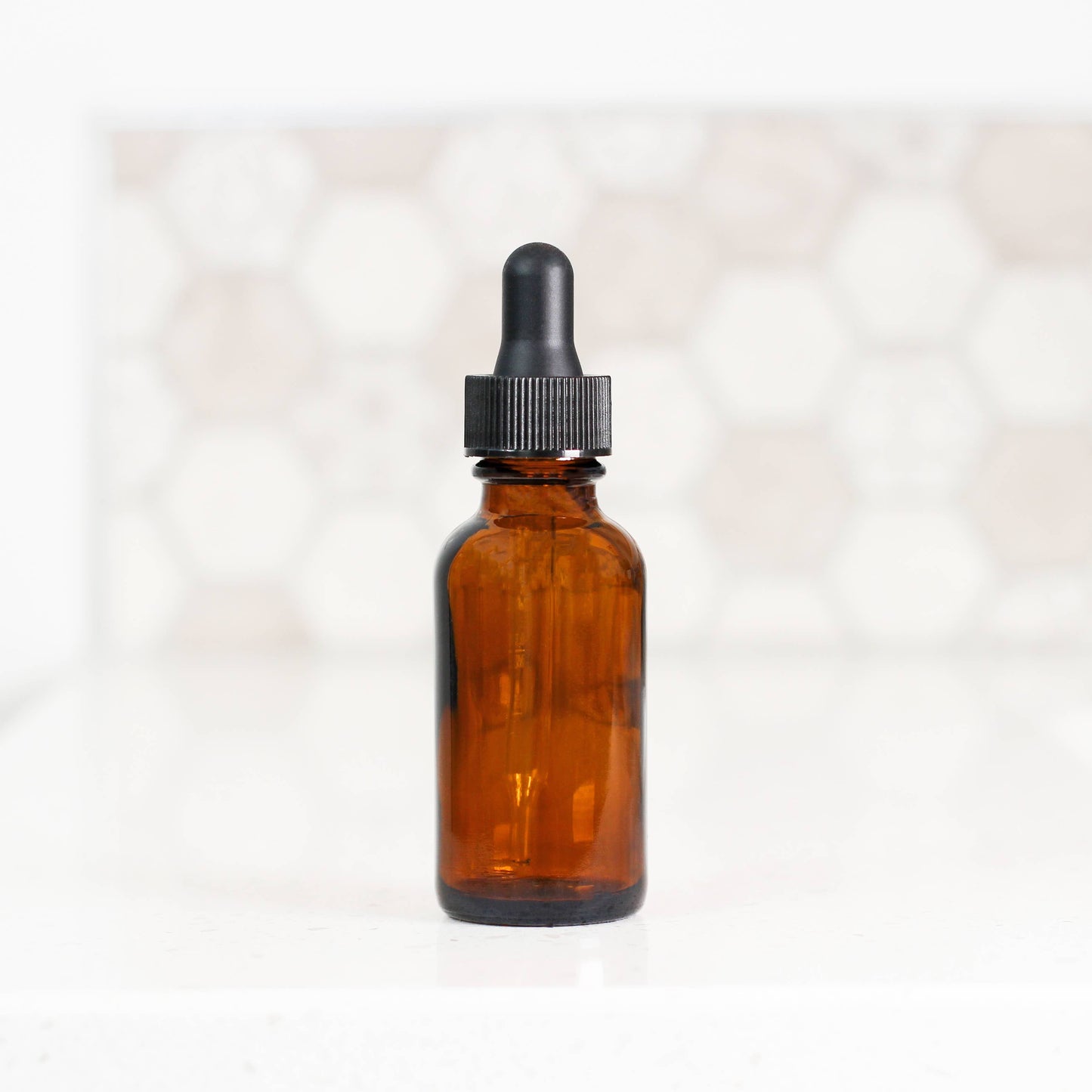 1oz Empty Amber Glass Dropper Bottle