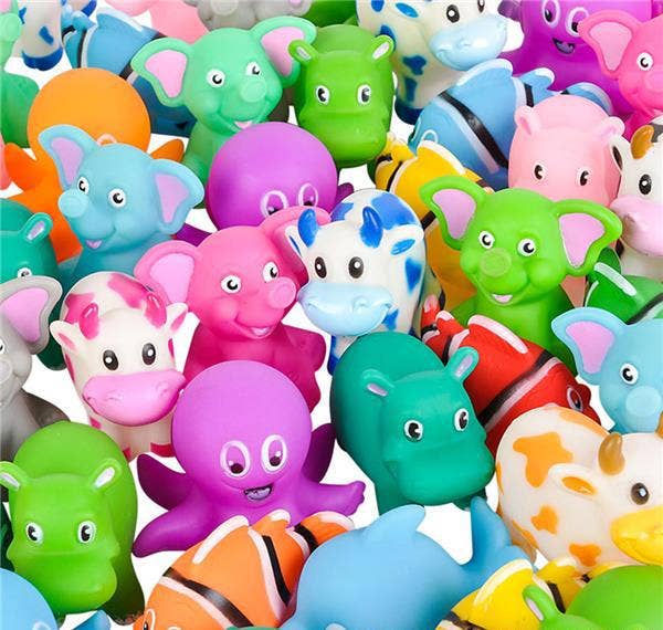 2" RUBBER ANIMAL MIX 72PCS/UNIT LLB kids toys