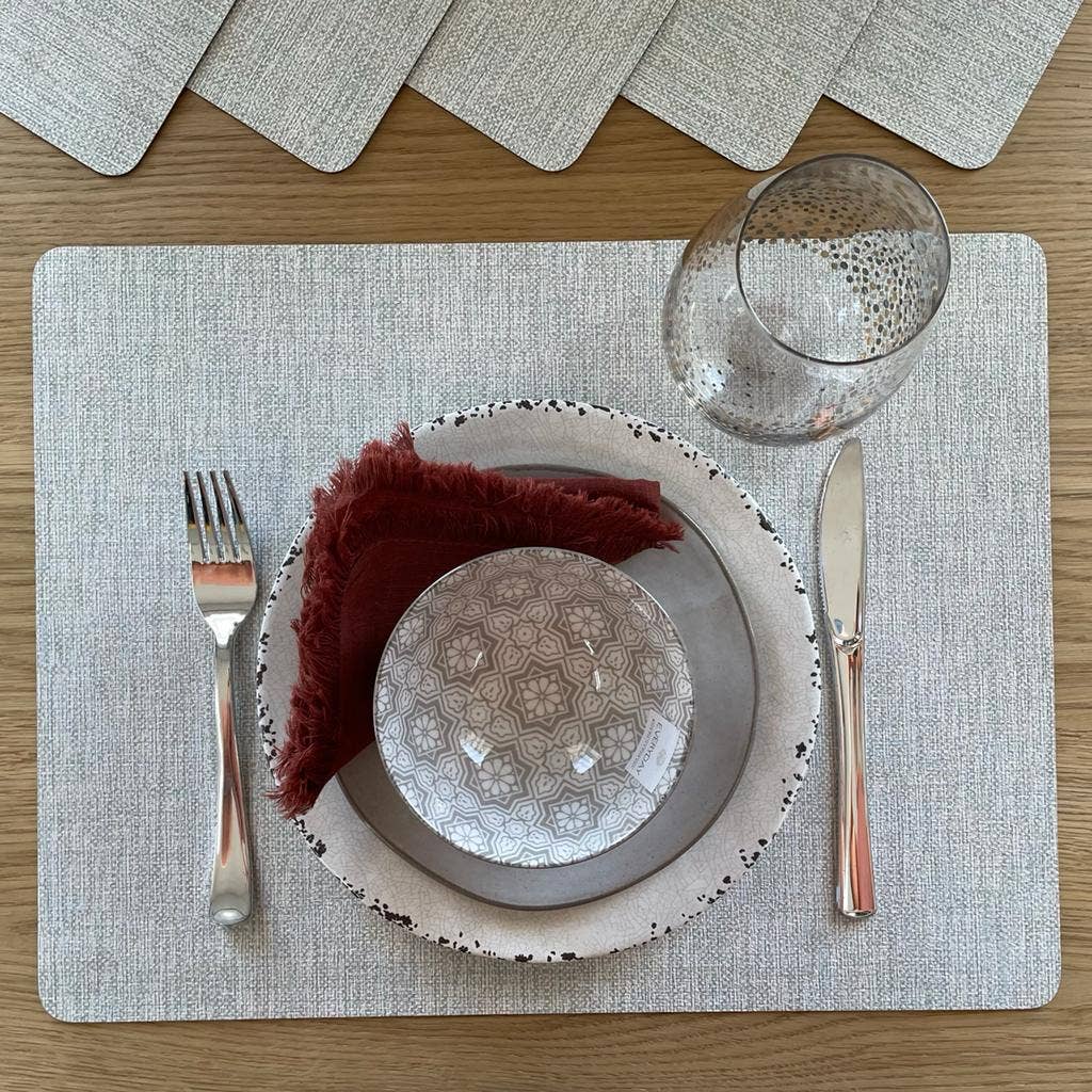 Novotela Texture Placemat Rectangular, Round, Stone: Caramel / Rectangular