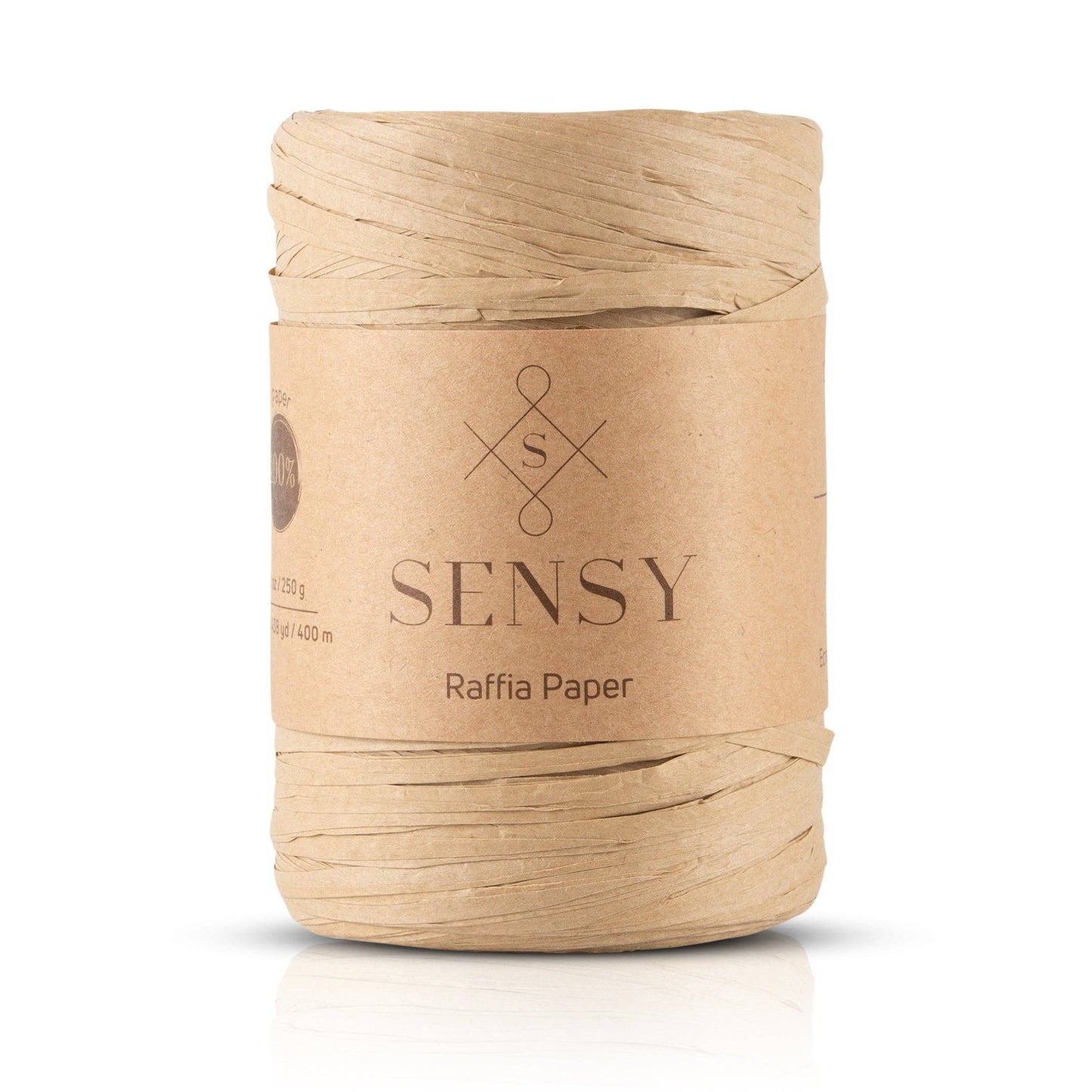 Sensy Premium 438 yards %100 Paper Raffia Paper: Natural