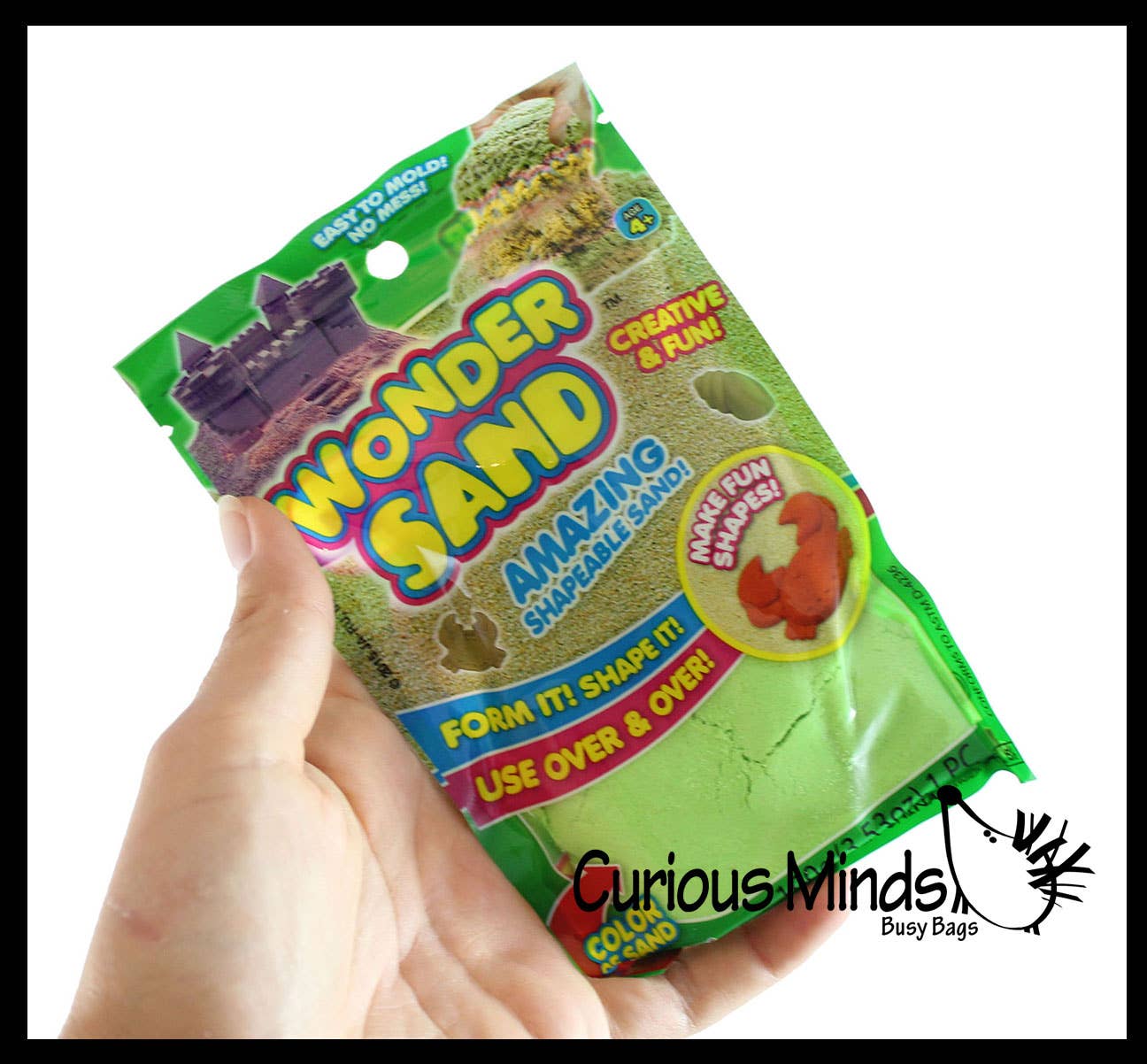 1 Wonder Sand Pouch with 2 Mini Sand Molds - Stretchy  Soft