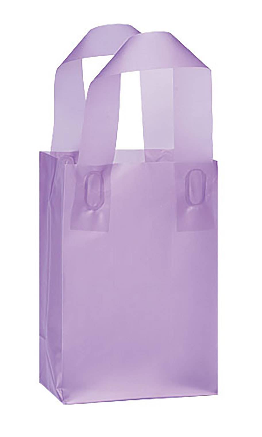 Frosted Retail Shopping Bags: Clear - Handles / Case of 250 / Large