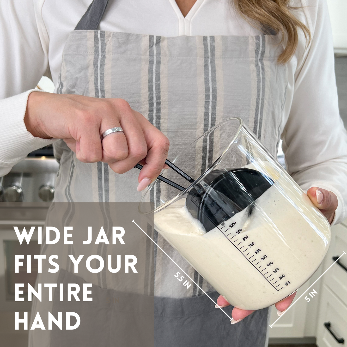 X003X7GF9D Sourdough Starter Jar Kit with Glass Jar, Spatula & More