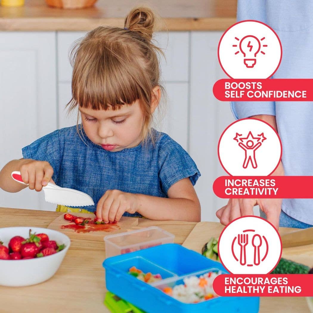 Safety Knife Set for Kids - 3 Piece: Red