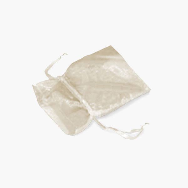 Organza Sheer Bags with Satin Drawsting Ribbon : Ivory / 10 Pack / 4x6"