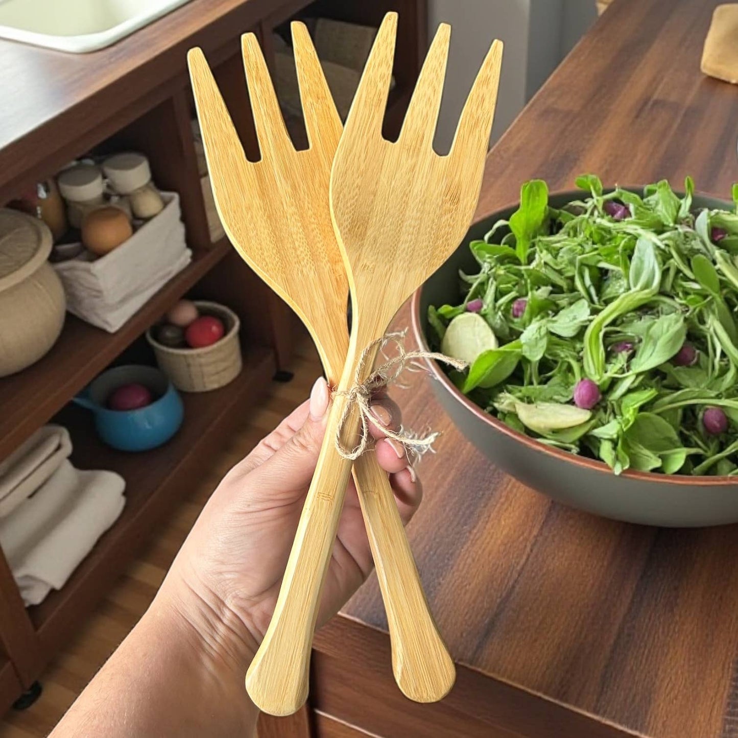 Bamboo Salad Serving Hands | Summer Bestseller