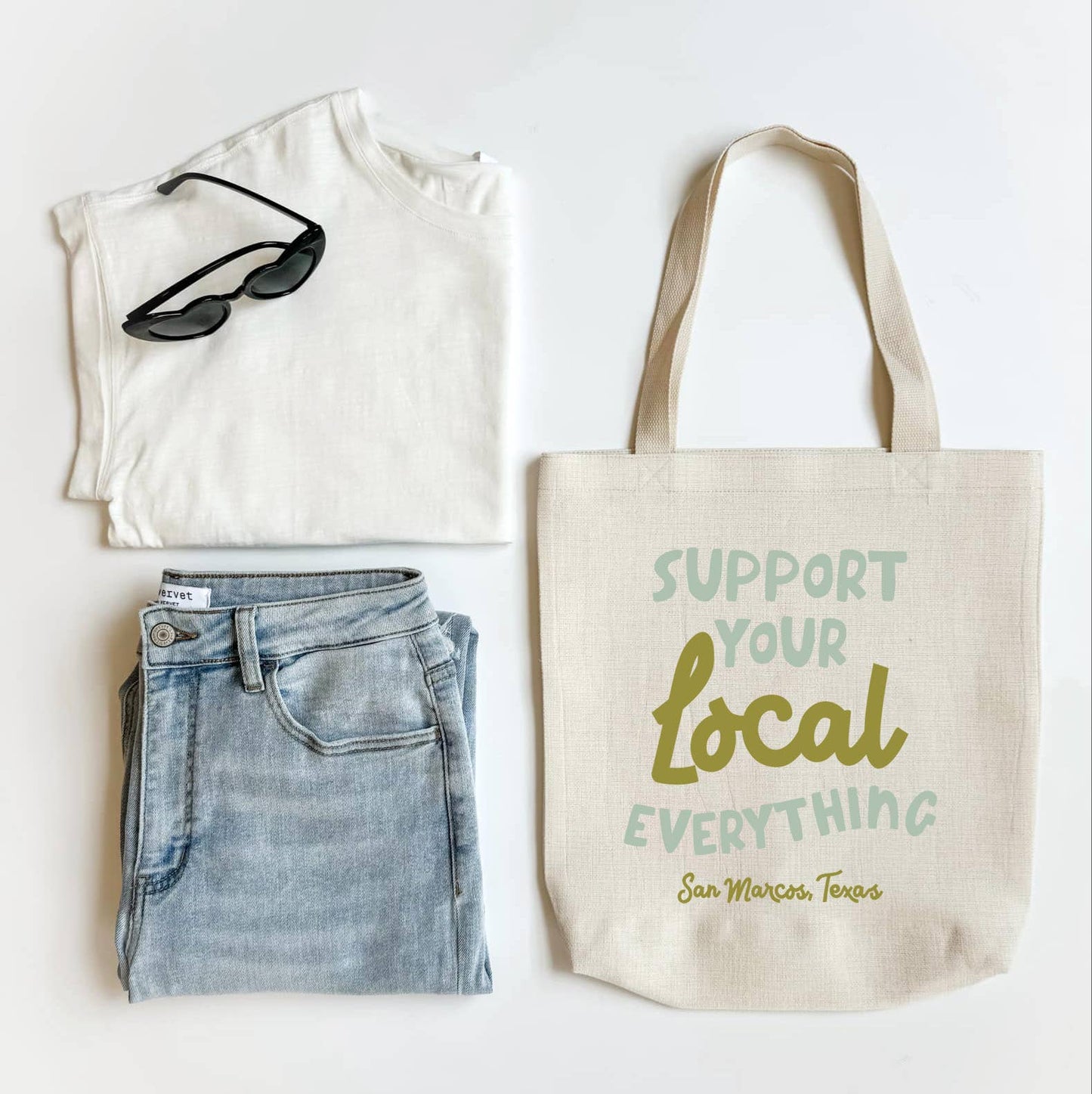 Support Your Local Tote, Personalized Tote, Custom Tote: Cotton