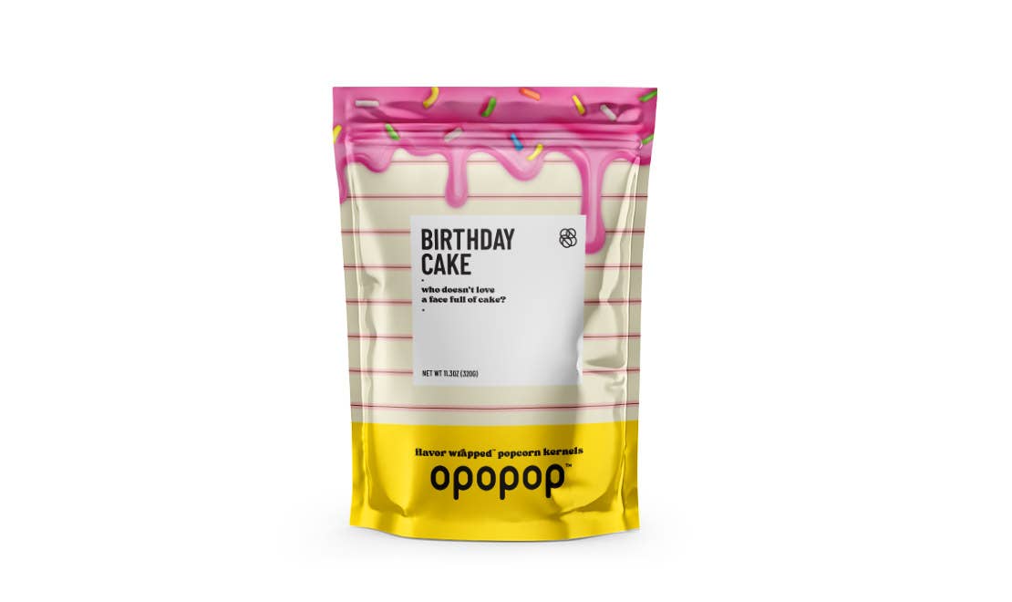FG - 00250 Birthday Cake 320g Big Bags Popcorn Kernels Restock