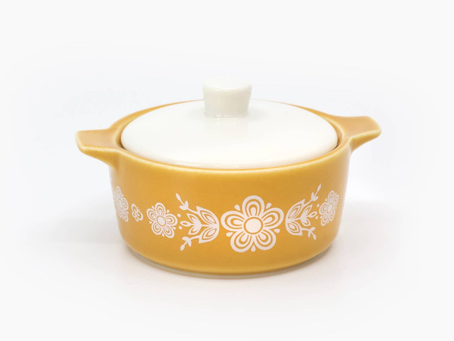 Pyrex-Inspired Butterfly Gold Casserole Ceramic Trinket Box