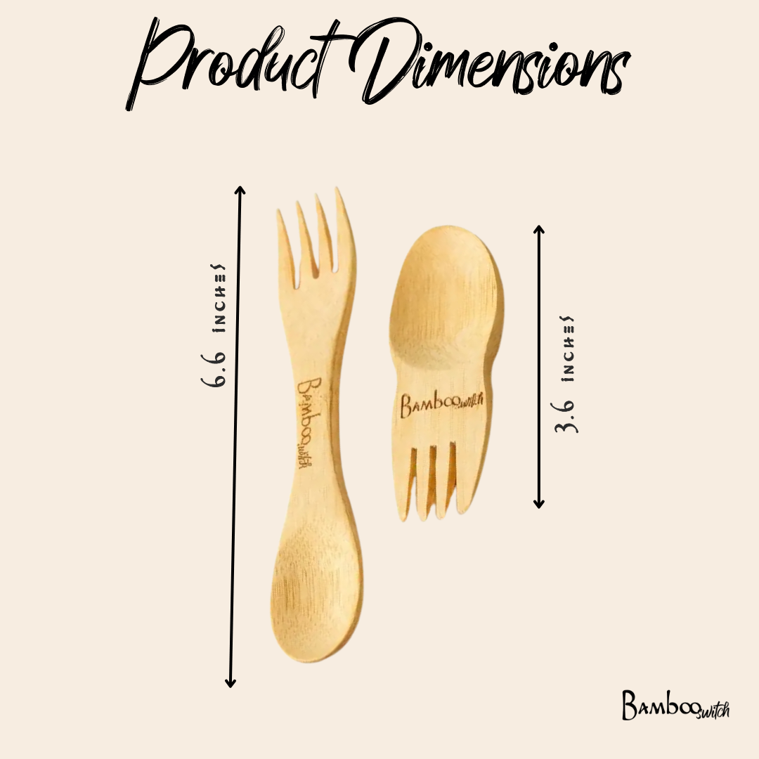 Large Bamboo Spork Utensil | Faire Market Bestseller