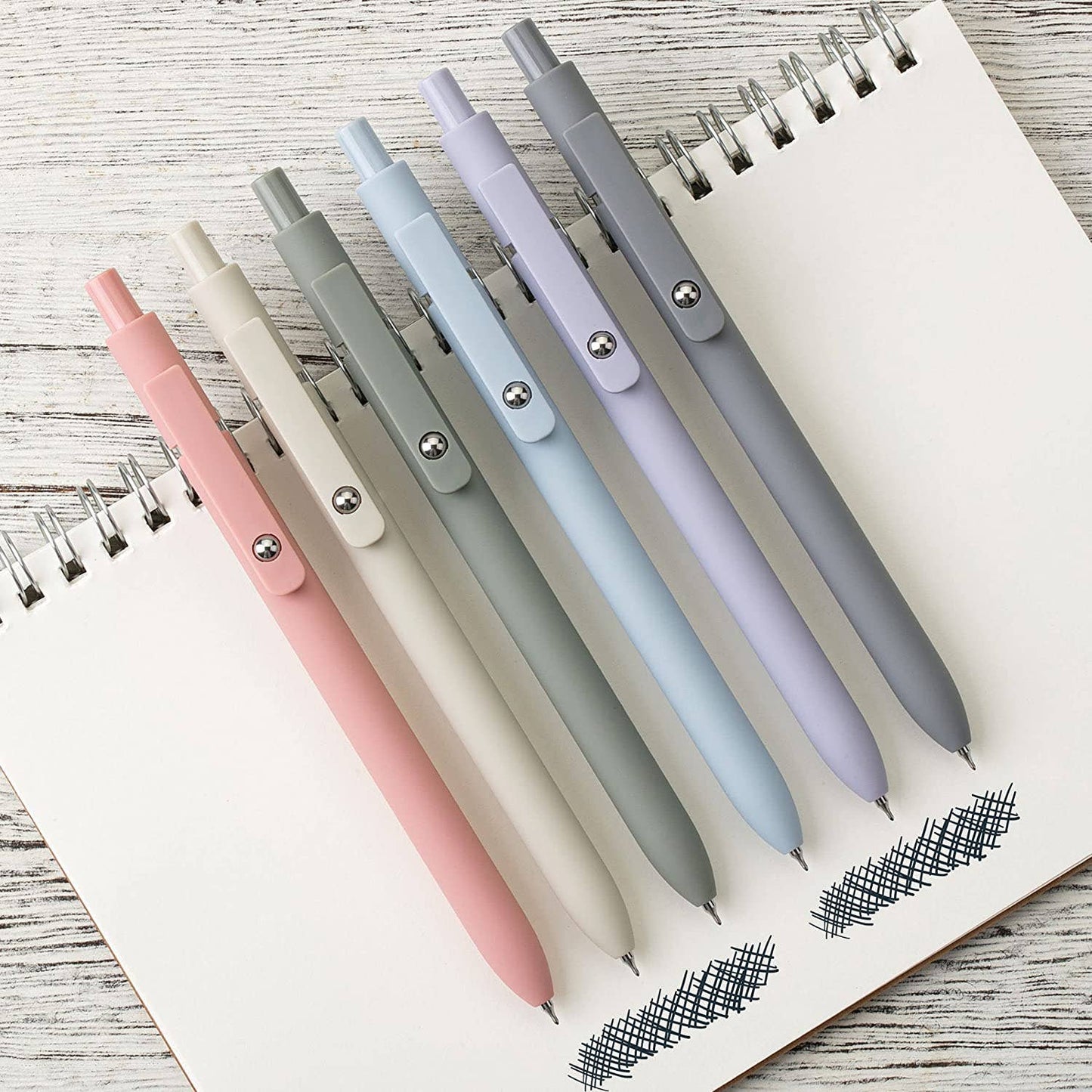 Retractable Fine Point Gel Pens, 6 Pack, Morandi: 6 pack, Morandi Barrels