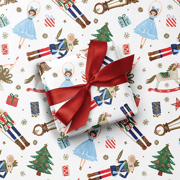 Christmas Gift Wrapping Paper: Nutcracker Dance / 1 Pack / 24"x85'