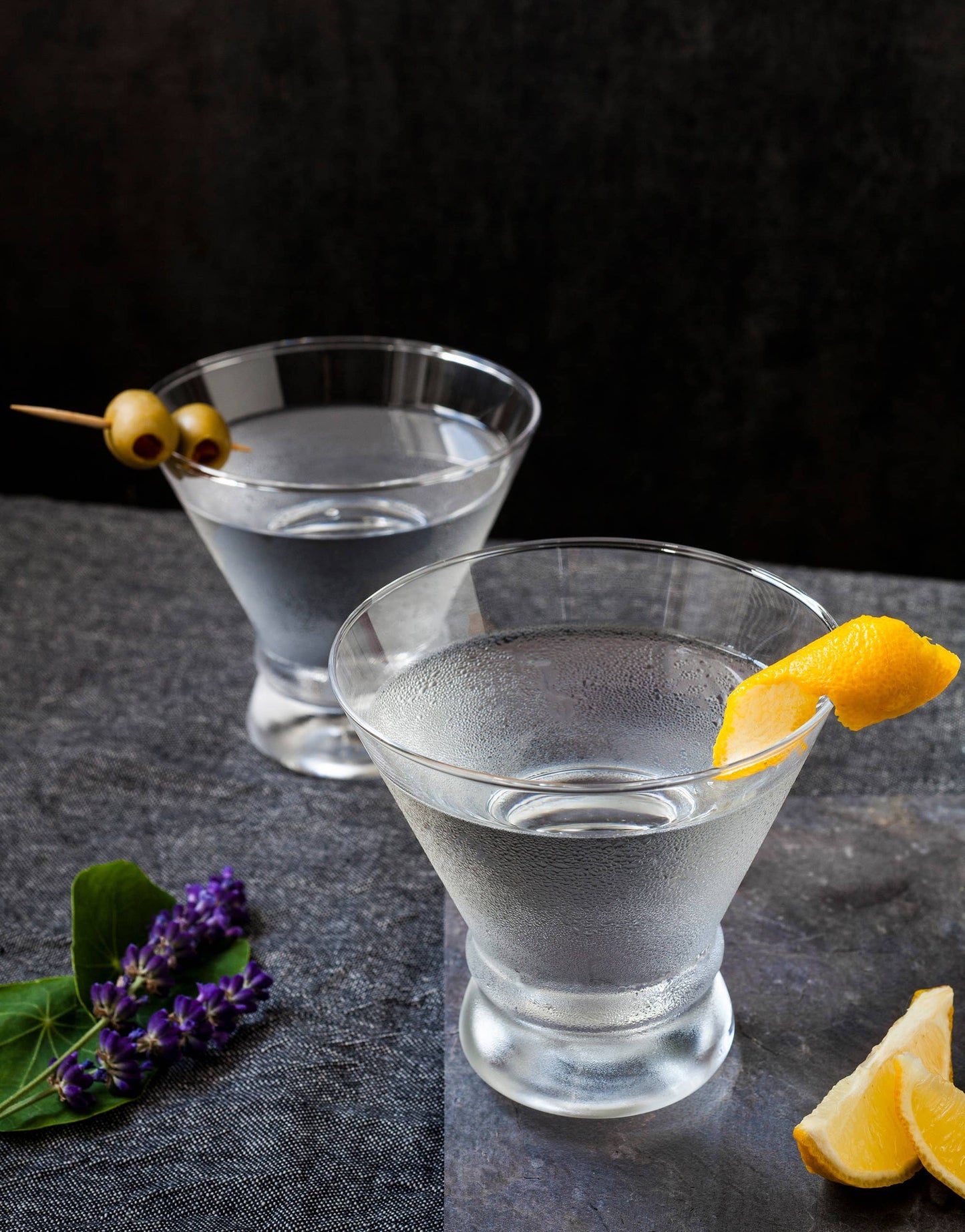 Afina Heavy Base Stemless Martini Glasses, Set of 4: Set of 4