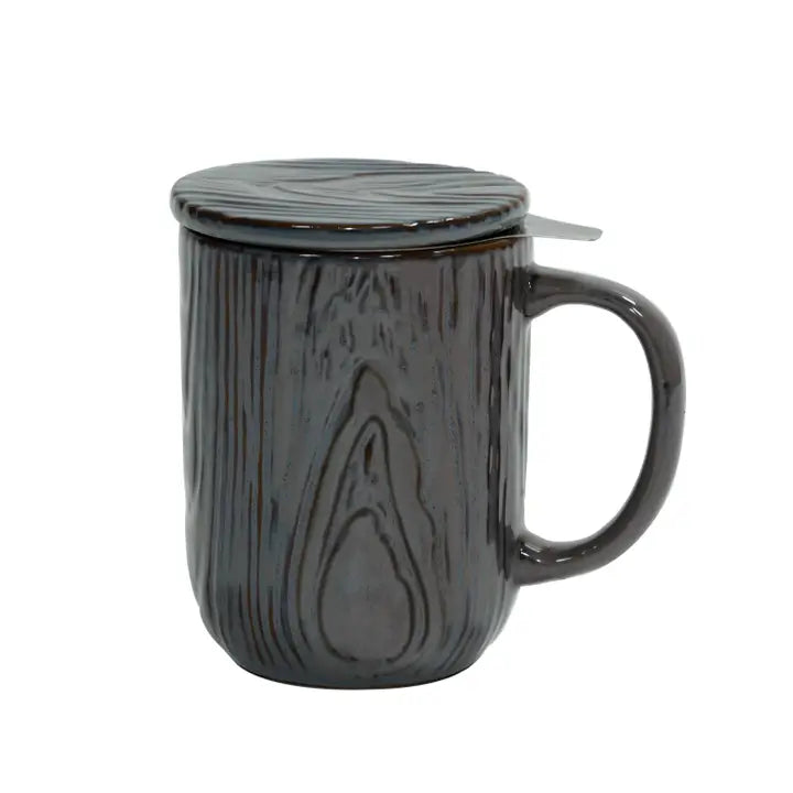 18oz Woodgrain Tea Infuser Mug