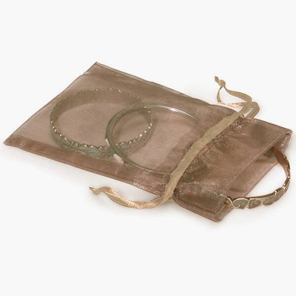 Organza Sheer Bags with Satin Drawsting Ribbon : Ivory / 10 Pack / 4x6"