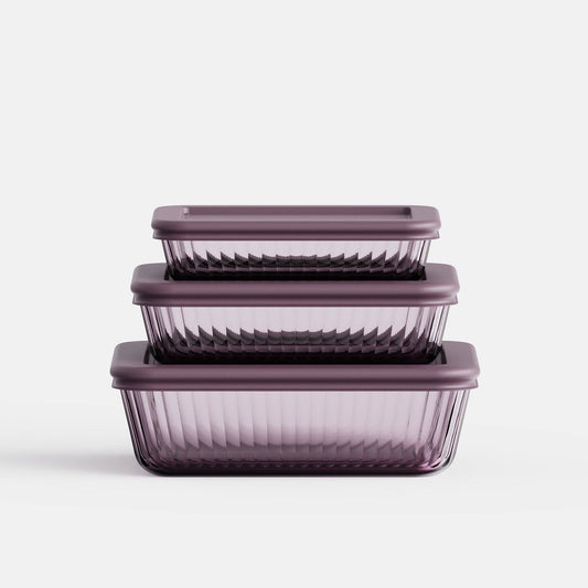 Tinted Rectangular Container Set: Green