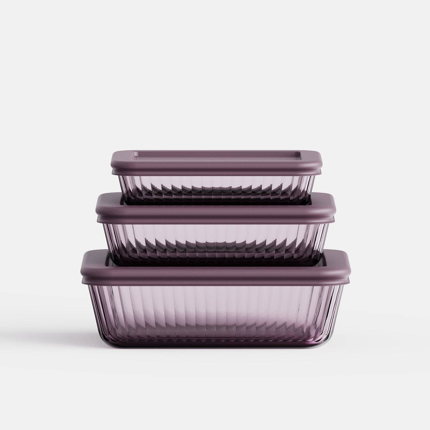 Tinted Rectangular Container Set: Purple