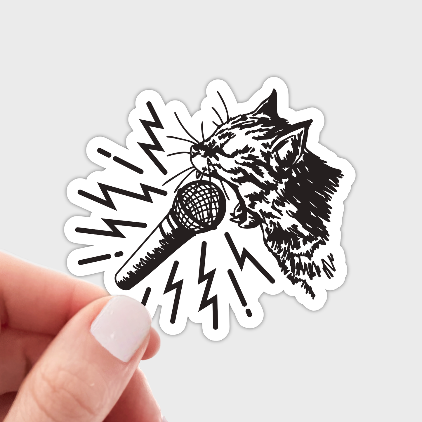 Rockstar Cat Sticker - pet store, shop, kitten, funny, cute