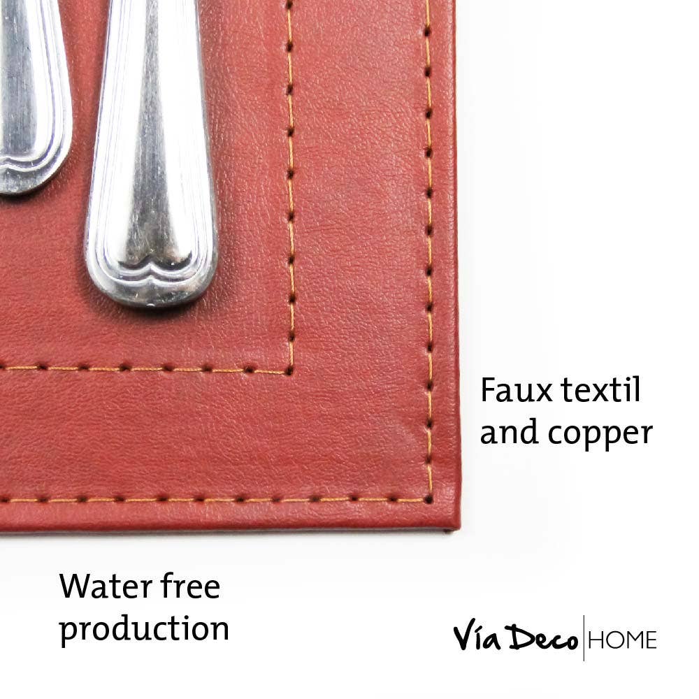 Classic Luxe Placemat Faux Leather: Brown Marble