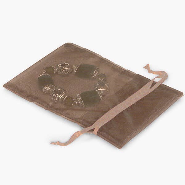 Organza Sheer Bags with Satin Drawsting Ribbon : Ivory / 10 Pack / 4x6"