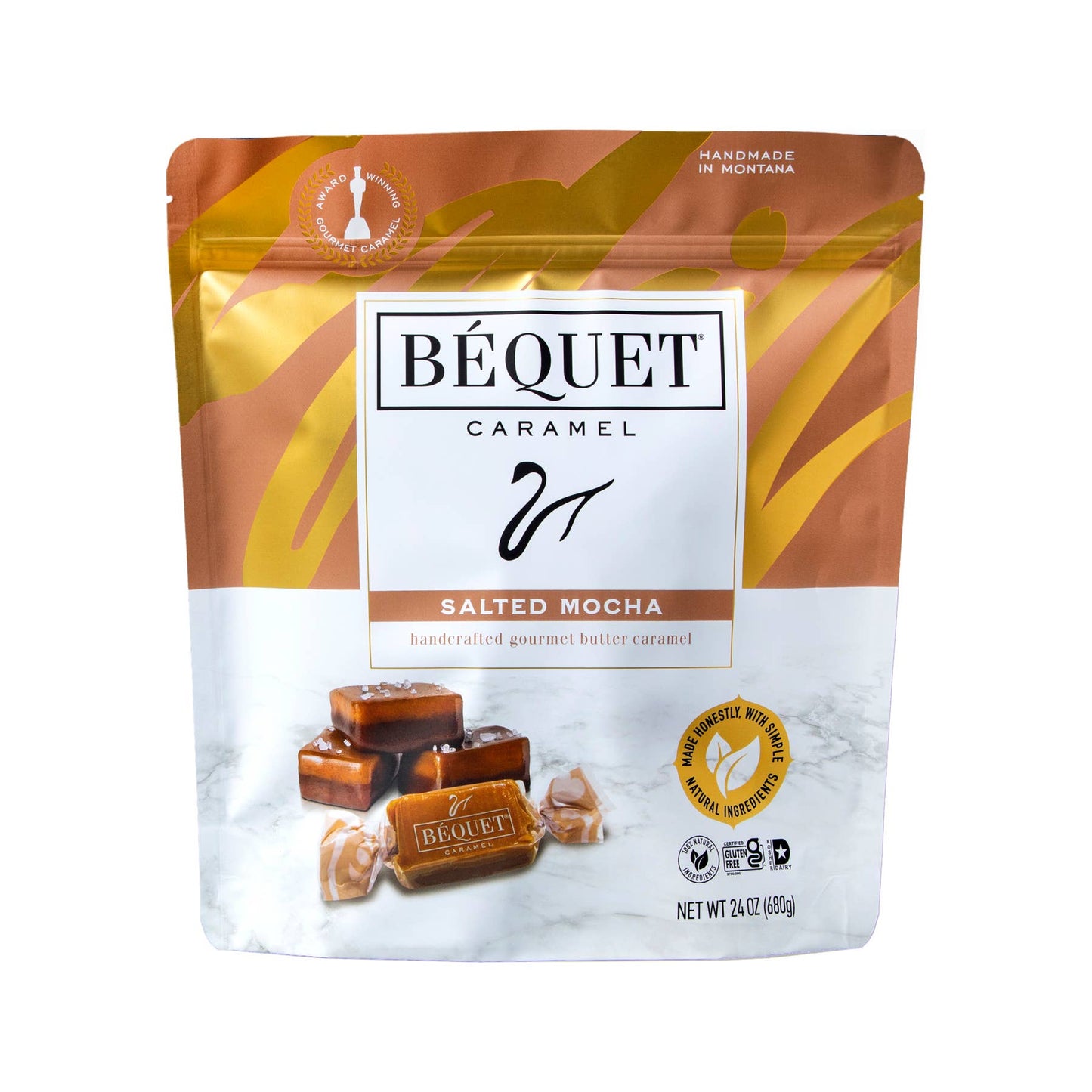Béquet Gourmet Caramel 24 oz Resealable Pouch: Chewy