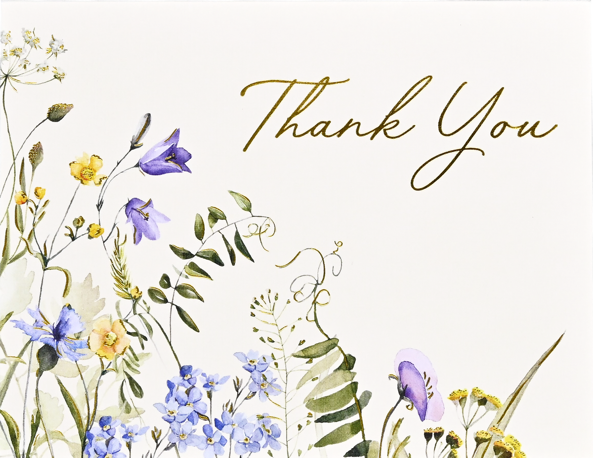 Wildflowers Premium Thank You Note Cards