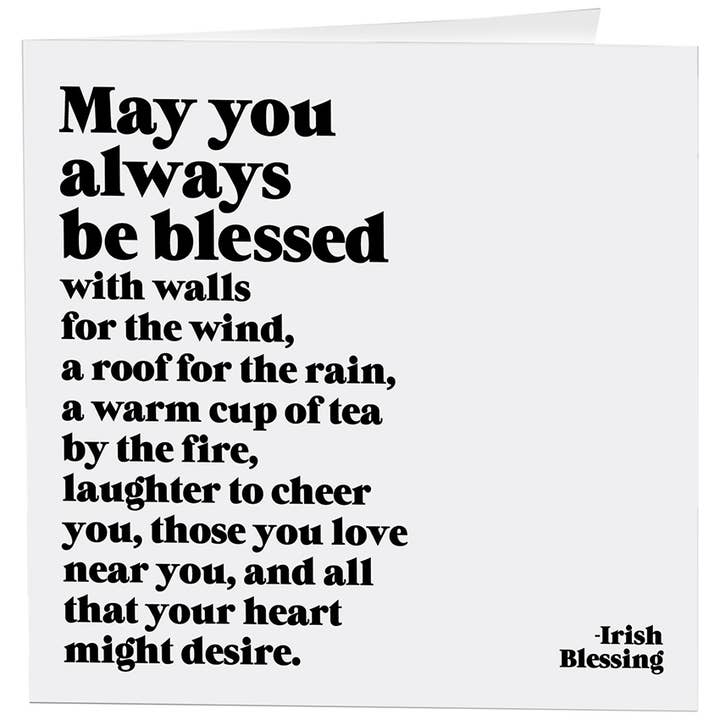 Cards - 192C- ALWAYS BE BLESSED - IRISH BLESSING - (Shakespeare)