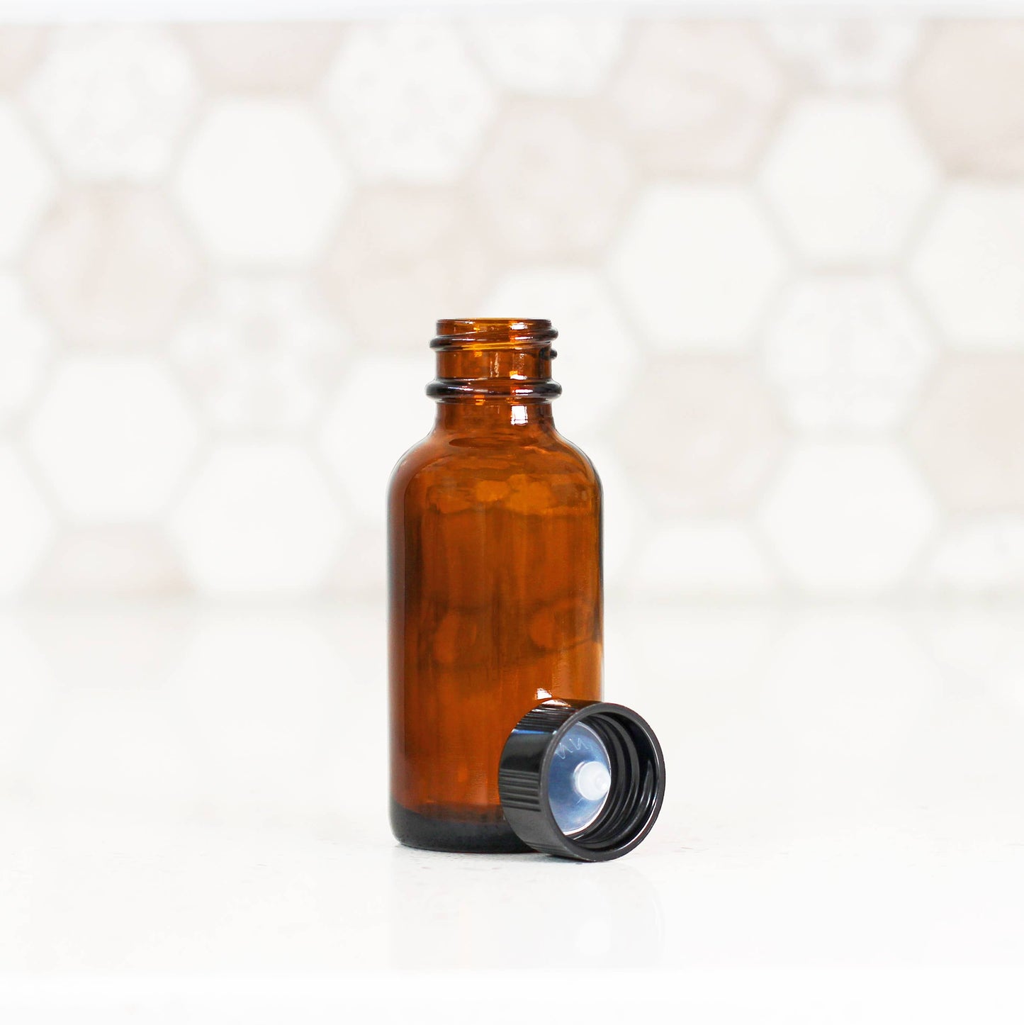 1oz Amber Glass Bottle With Cap