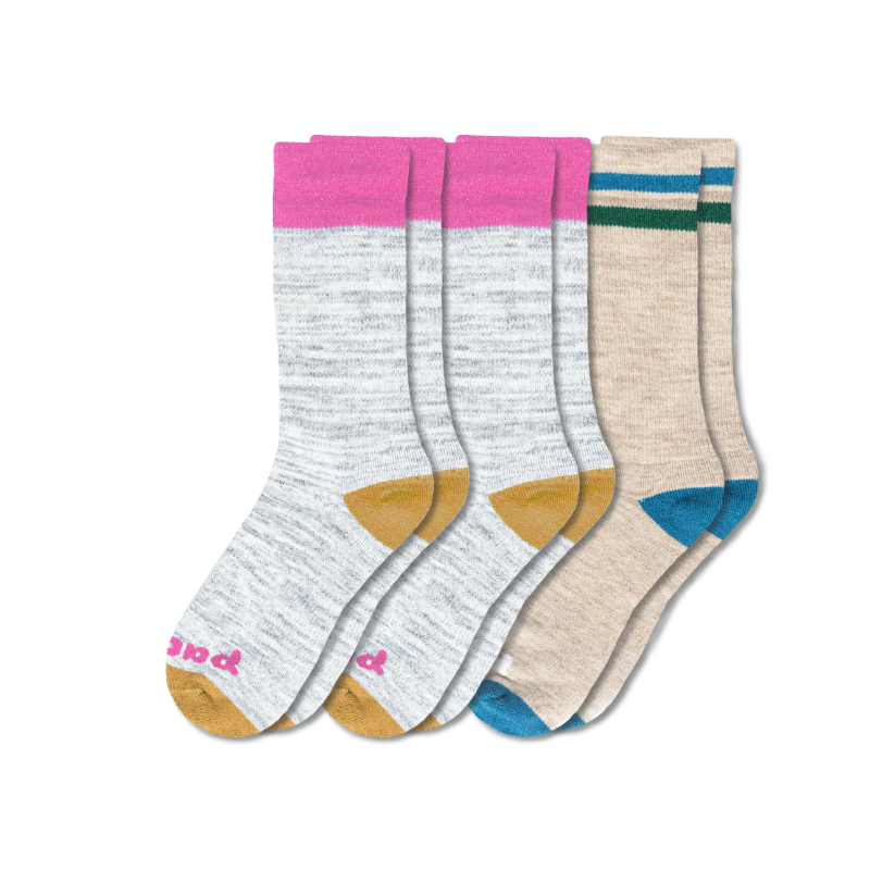 Women's Crew Pacas Socks: DOTS Red & Ivory / Medium / Large (US: 8.5 - 11.5+)